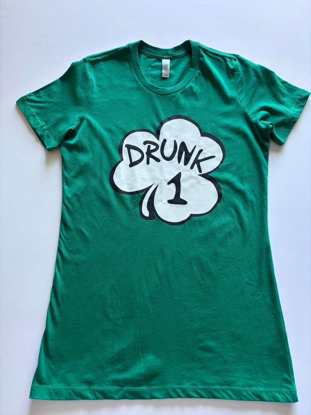 Green 'Drunk 1' Shamrock Graphic Tee